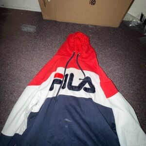 Fila Tricolor Hoodie in Red, White, and Blue